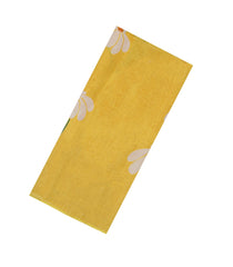 Yellow Printed Synthetic Linen Saree With Floral Motifs-SY0047