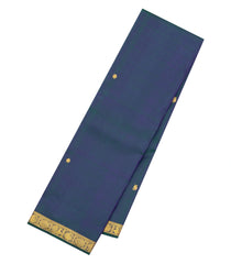 Steel Blue Handloom Kanchipuram Silk Saree With Zari Buttas-KA15253