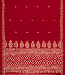 Red Handloom Bengal Cotton Saree With Buttas-BG1612