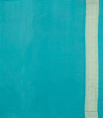 Turquoise Woven Mysore Silk Saree With Chevron Stripes-MS3534