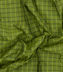 Green Woven Chettinad Cotton Saree With Checks-CN1881