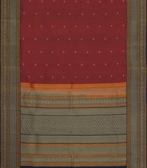 Maroon Handloom Kanchipuram Silk Saree With Buttas-KA15154