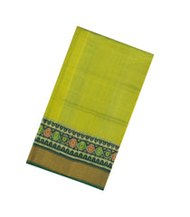 Leafy Green Handloom Rajkot Patola Ikat Silk Saree With Tie & Dye Motifs-IK0489