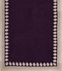 Dark Purple Woven Synthetic Viscose Saree With Embroidered Floral Motifs-BL4862