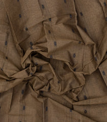 Dark Beige Woven Rasipuram Cotton Saree With Floral Buttas-RA2566