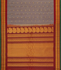 Grey Handloom Gadwal Silk Cotton Saree With Buttas -GA0281
