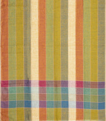 Multi Colour Woven Linen Saree With Stripes-LI0744
