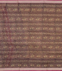 Beige Printed Chanderi Cotton Saree With Zari Border-CC1531