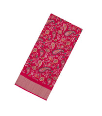 Red Printed Synthetic Dola Silk Saree With Zari Border-BL5727