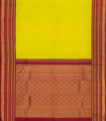 Neon Green Handloom Korvai Kanchipuram Silk Saree With Buttas-KA15504