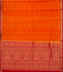 Orange Handloom Soft Silk Saree With Floral Buttas-SO4025