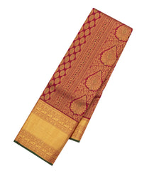 Crimson Handloom Kanchipuram Silk Saree With Meena Floral Motifs-KA14785