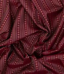 Crimson Handloom Kanchipuram Silk Saree With Dotted Stripes-KA14663