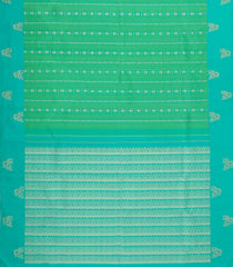 Aquamarine Handloom Kanchipuram Silk Saree With Floral Motifs-KA14676