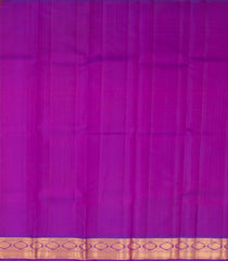 Orange Handloom Korvai Silk Pavadai & Purple Blouse-PM2079