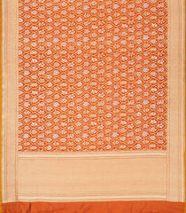 Mustard Handloom Organza Satin Soft Silk Saree With Floral Vine Motifs-SO4081
