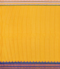 Yellow Handloom Gadwal SICO Saree With Cotton Body & Silk Border-GA0294