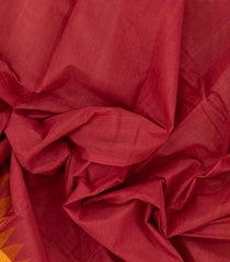 Crimson Handloom Rasipuram Cotton Saree With Mustard Border-RA2427