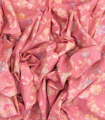 Baby Pink Handloom Banarasi Silk Saree With Meena Motifs & Corner Buttas-BE1440