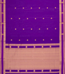 Purple Handloom Silk Cotton Saree With Kolam Buttas-SC3959