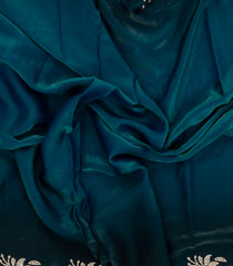 Teal Synthetic Fendy Saree With Stone Border-BL5437