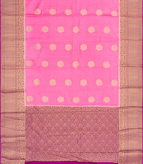 Bubblegum Pink Woven Blended Viscose Saree With Zari Buttas-BL6084