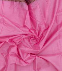BubbleGum Pink Woven Tussar Silk Saree With Thread work Border-TU3156
