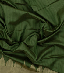 Green Printed Art Dupion Saree With Madhubani Pallu-BL5063