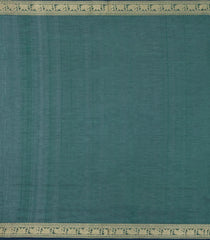 Sea Green Handloom Silk Cotton Saree With Cow Buttas-SC4392