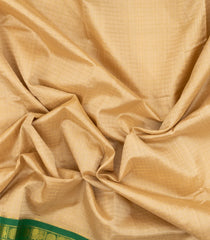 Sandal Handloom Korvai Silk Cotton Saree With Checks & Contrast Border-SC3868