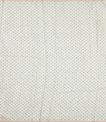 Off White Printed Synthetic Dupion Saree With Zari Border-SY0019