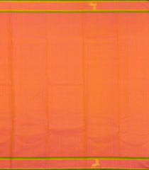 Yellow Handloom Kanchipuram Silk Saree With Checks & Contrast Border-KA14495