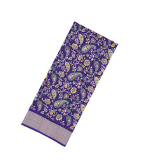 Violet Printed Synthetic Dola Silk Saree With Zari Border-BL5728