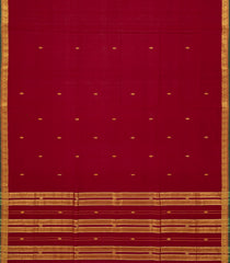Crimson Woven Kadapa Cotton Saree With Buttas & Zari Border-KN0682