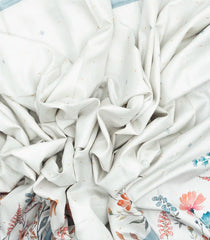 Off White Woven Synthetic Dola Silk Saree With Printed Floral Motif-BL4458