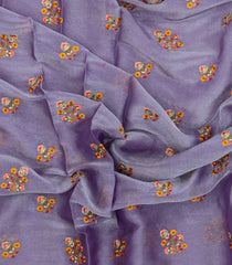 Lavender Synthetic Moss Chiffon Meena Embroidery With Stone-BL5457