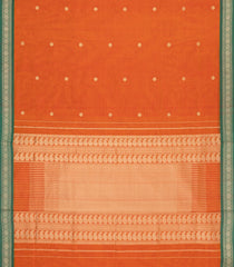 Orange Handloom Silk Cotton Saree With Zari Buttas-SC4545