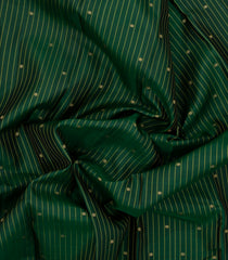 Green Handloom Kanchipuram Silk Saree With Stripes & Buttas-KA14416