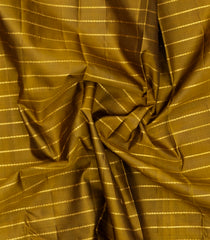 Oil Mustard Handloom Kanchipuram Silk Saree With Veldari Stripes-KA15874