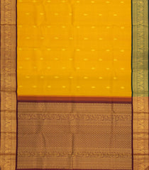 Yellow Handloom Korvai Kanchipuram Silk Saree With Ganga Jamuna Border-KA14021