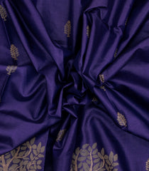 Purple Handloom Tussar Silk Saree With Floral Buttas-TU3564