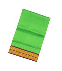 Mint Green Handloom 9 Yards Korvai Silk Cotton Saree With Contrast Border-SC3790