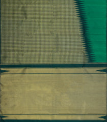 Green Handloom Korvai Kanchipuram Rising Border Silk Saree-KA15256