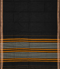 Black Woven Bengal Cotton Saree With Elephant Border & Kalamkari Printed Blouse-BG1439