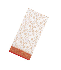 White Handloom Banarasi Khaddi Georgette Silk Saree With Contrast Border-BE1863