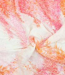 White Printed Synthetic Linen Saree With Abstract Motifs-SY0156