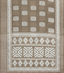 Beige Printed Synthetic Dola Silk Saree With Zari Border-BL5083