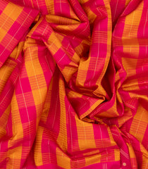 Pink & Mustard Handloom Soft Silk Saree With Stripes & Buttas-SO4278