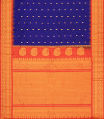 Violet Handloom Gadwal Silk Saree With Buttas & Contrast Border-GA0431