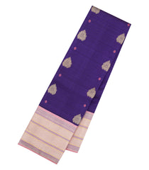 Purple Handloom Korvai Kanchipuram Silk Saree With Zari Buttas-KA15201